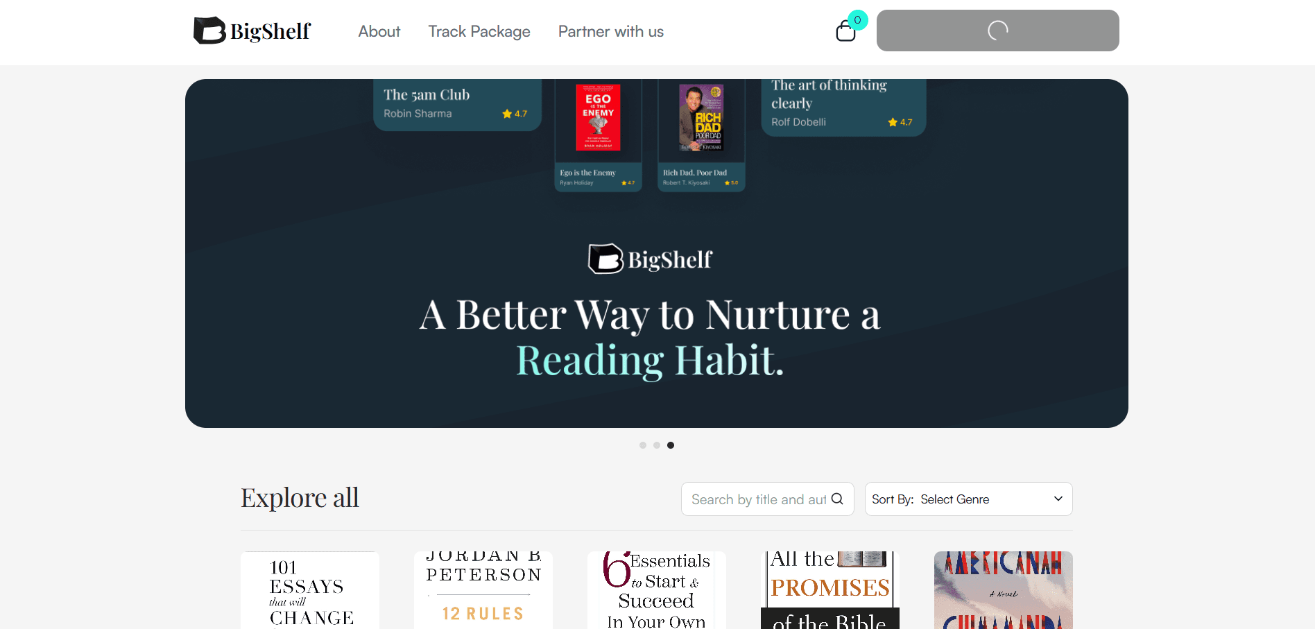 Bigshelf – User Dashboard